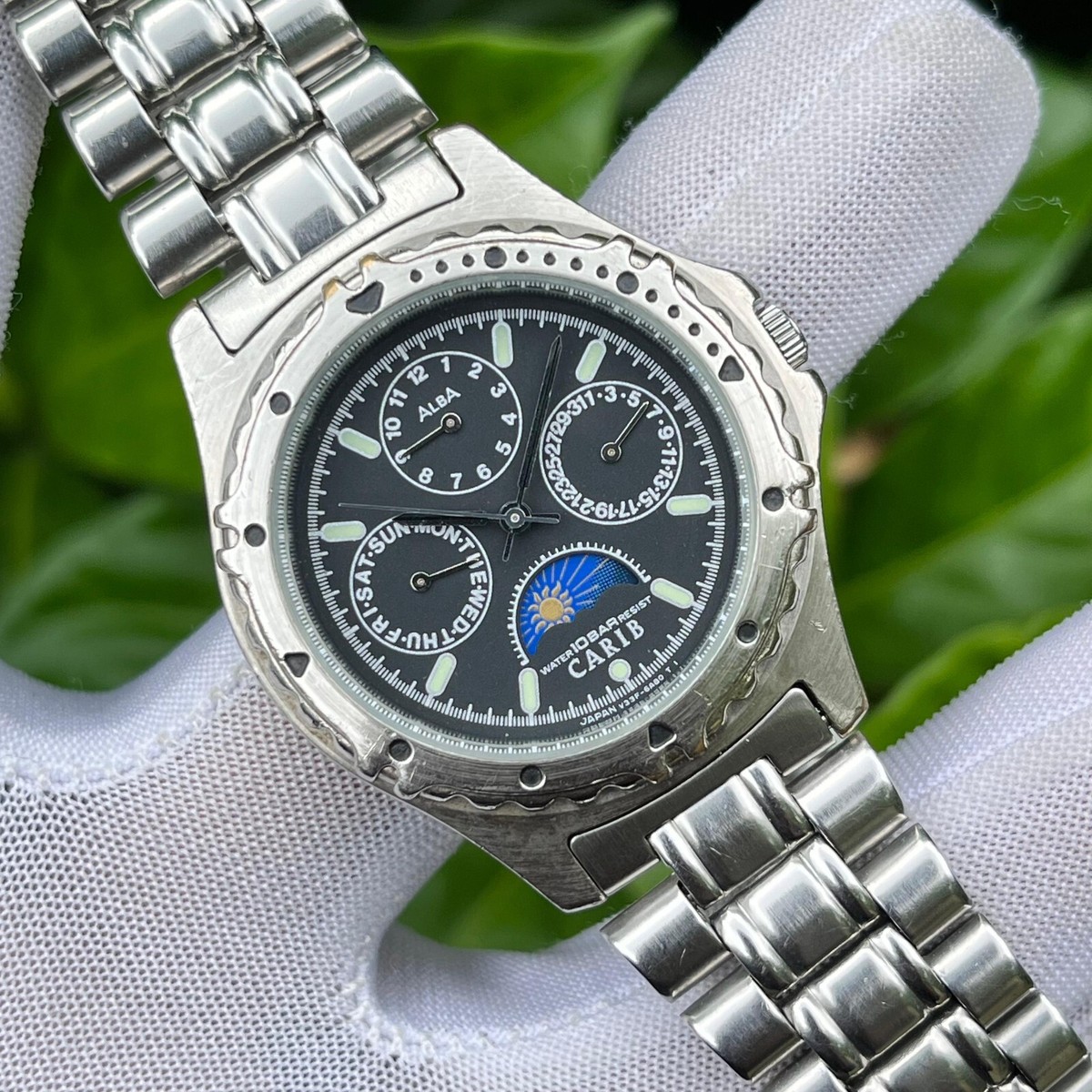 SEIKO ALBA CARIB ALARM CHRONOGRAPH 腕時計 Yahoo!オークション - SEIKO ALBA セイコー アルバ CARIB カリブ メン