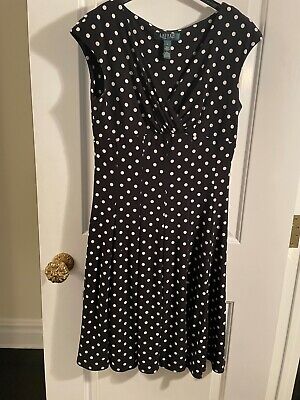 $135+ RALPH LAUREN DRESS BLACK WHITE POLKA DOT 4 | eBay $135+ RALPH LAUREN DRESS BLACK WHITE POLKA DOT 4 | eBay