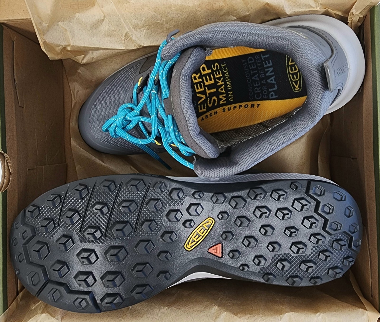 Scarpe sneaker KEEN donna Explore Mid impermeabili trekking acciaio grigio taglia 7