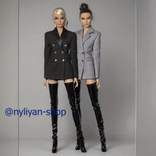 1/6 Knee Length Pointed High Heels Boots Shoes for 12"female FR2 Nu.face Body