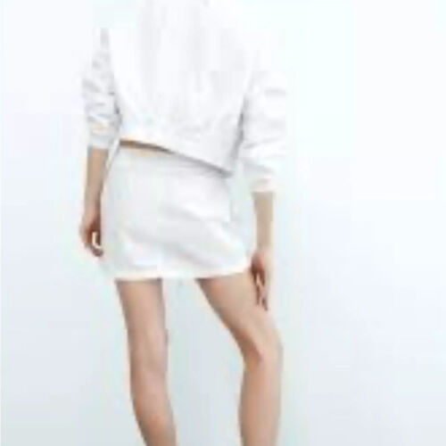 NWT ZARA WOMAN'S CARGO MINI SKORT WHITE SIZE L 3504/799 - Picture 2 of 4