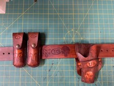 Handmade Leather 1911 Holster mag pouches belt complete rig