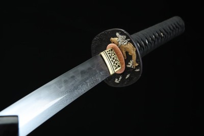 Fish Leaping Dragon Gate Japanese Katana Samurai Sword  Refining Pattern Steel