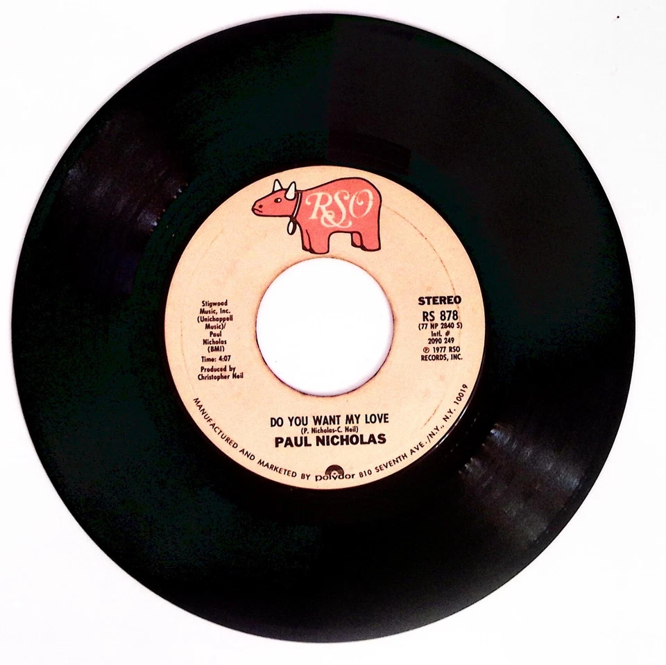 PAUL NICHOLAS DO YOU WANT MY LOVE/HEAVEN ON THE 7TH FLOOR VINYL 45 75-88 - Image 3 of 3