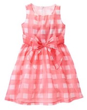 Nwt Gymboree Gingham Organza Dress 4 Tea  Cake Party Pink Plaid Spring Wedding