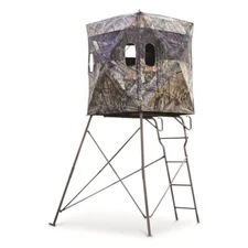 4'x4' 6' Tripod Tower and Blind Hunting Platform Mossy Oak Full Steel Interior