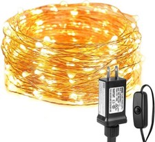 Fairy Lights with Switch 100/200 LED Plug in Silver String Light Christmas Party