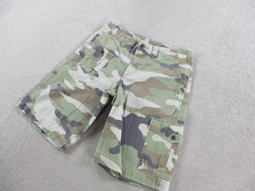 Ralph Lauren Polo Shorts Boys 14 Green Camo Cargo Surplus Army Military Y2K VTG - Picture 2 of 10