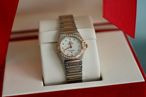 Omega Ladies Constellation 13657100 18kt Gold & Steel Diamond Dial 22.5MM Boxed - Picture 3 of 15