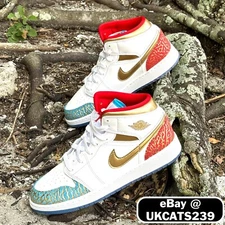 Nike Air Jordan 1 Mid SS (GS) Shoes White Metallic Gold FB2212-100 Multi SIzes