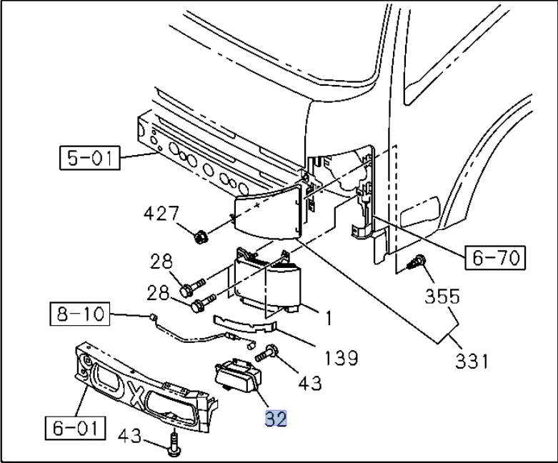 2x Lámpara antiniebla izquierda derecha + luces de día para ISUZU NPR NQR NPR-HD 08-23 Foto 2 de 4