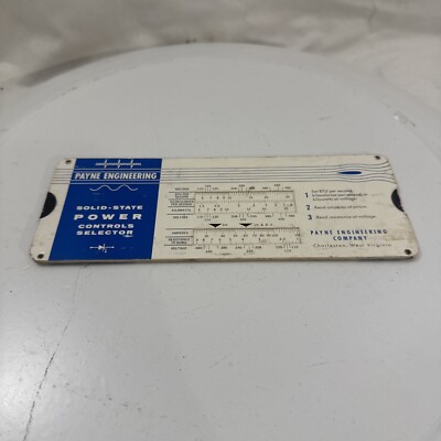 payne engineering solid-state power controls slide selector