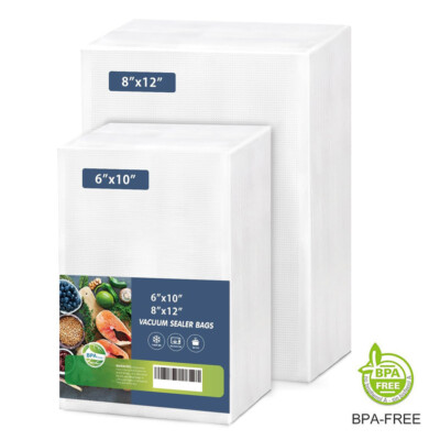 100-1000 Quart Pint 6''x10'' 8''x12'' Vacuum Sealer Bags Pre-cut Food Saver Sealing