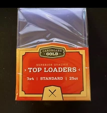 Cardboard Gold 3x4" Toploaders Standard Size (Pokemon, Magic, Yugioh) Pack of 25