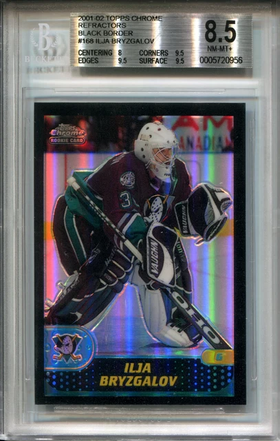 2001-02 Topps Chrome Black Refractor ILJA BRYZGALOV Rare SP RC #/50 ILYA BGS 8.5