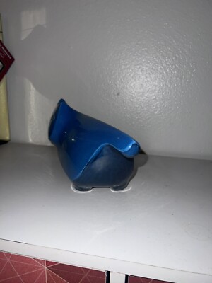 Vintage Mid century Baldelli figural Blue Cat bank Italian ceramic