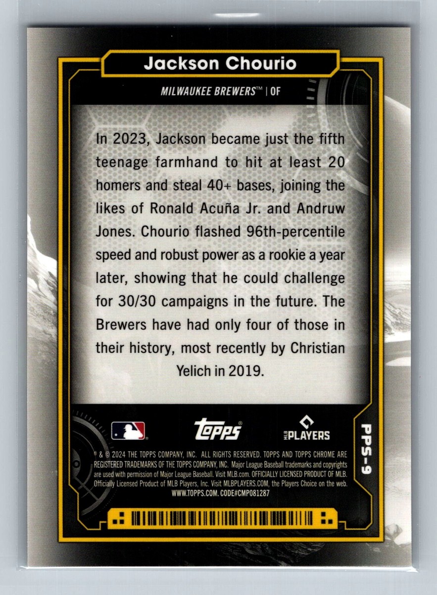 2024 Topps Chrome Cosmic Jackson Chourio Planetary Pursuit Sun RC