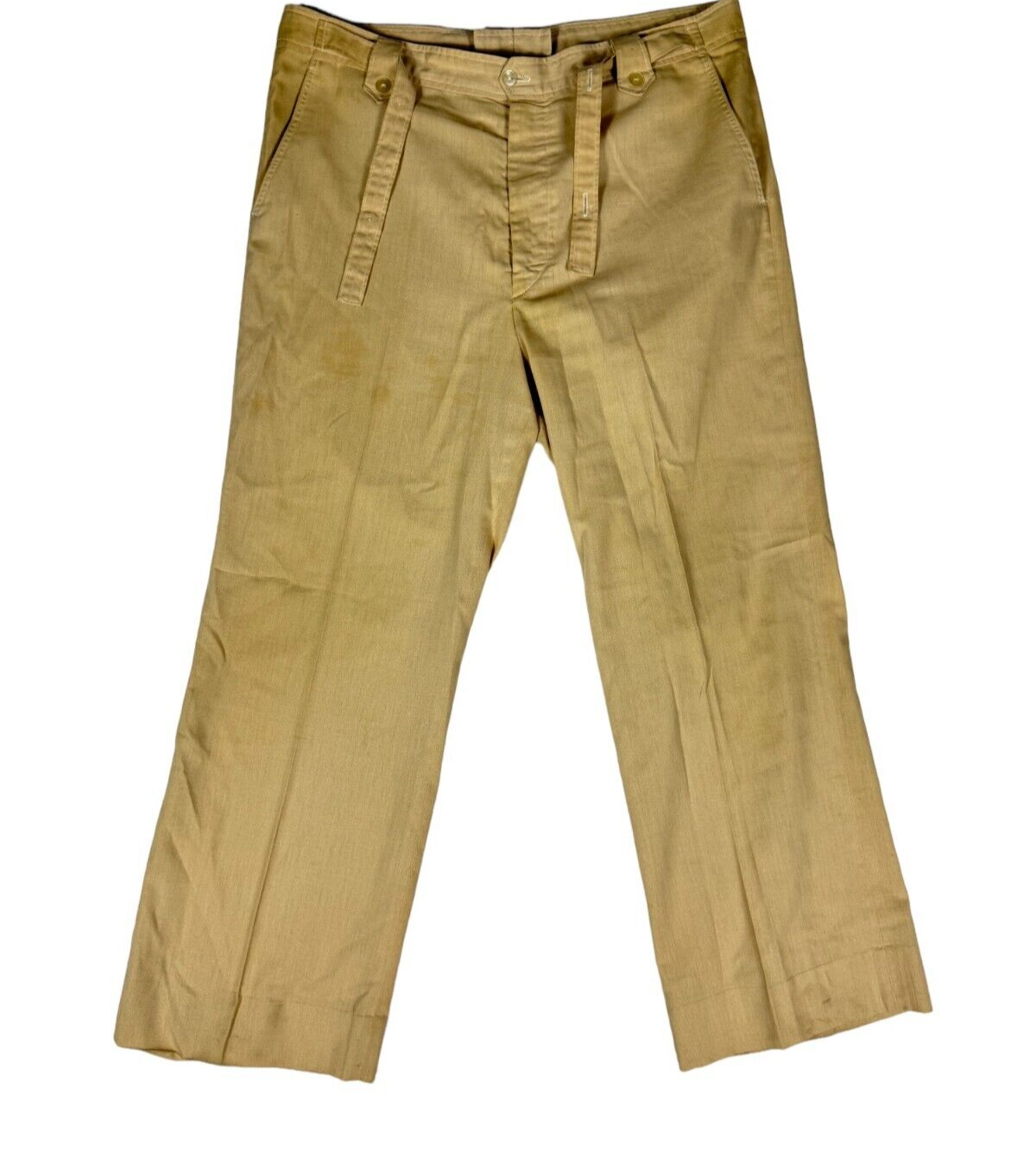 Yolanda Pants Adjustable Linen Summer Beige size 34X26 Nice