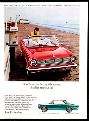 Red Rambler American 440 Convertible 1965 Vintage Print Ad