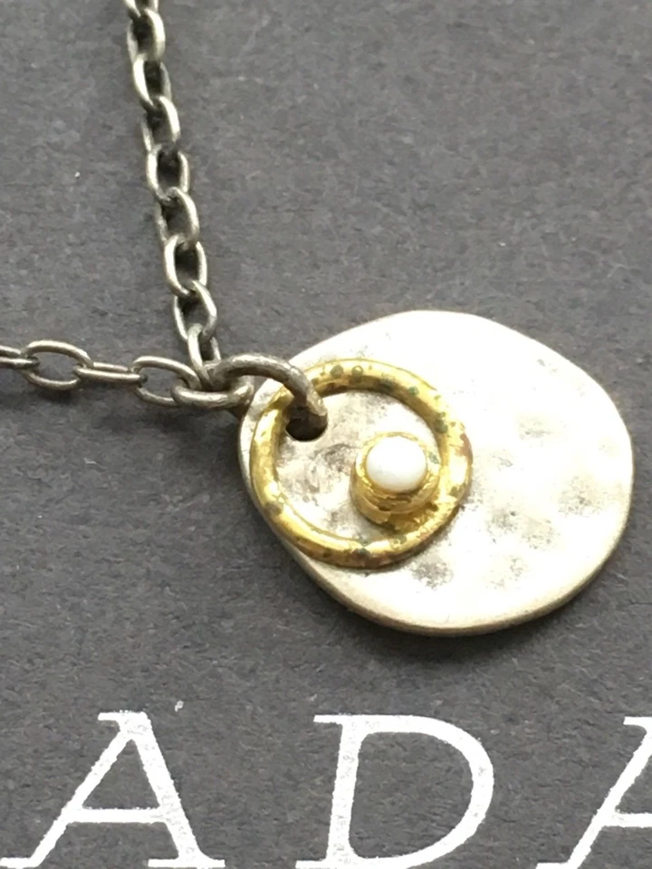 Collar SILPADA 925 Oxidado Martillado Plata de Ley Concha de Río Bronce N1671 Foto 2 de 4