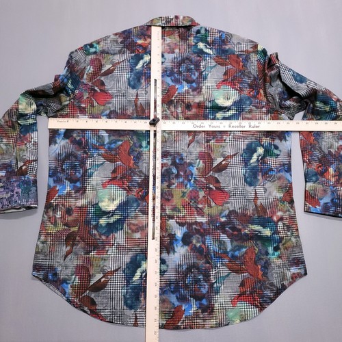 Robert Graham Shirt Mens XL Big Nova Floral Houndstooth Jacquard Art Button Up - 第 11/17 張圖片