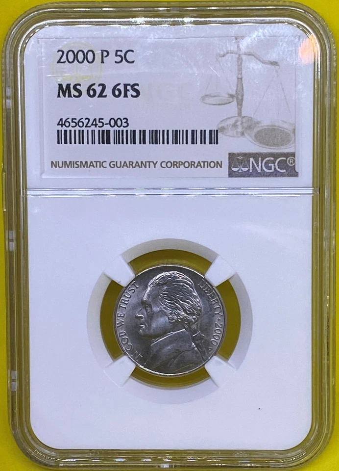 2000 P Jefferson Nickel NGC MS62 6FS - Image 3 of 4