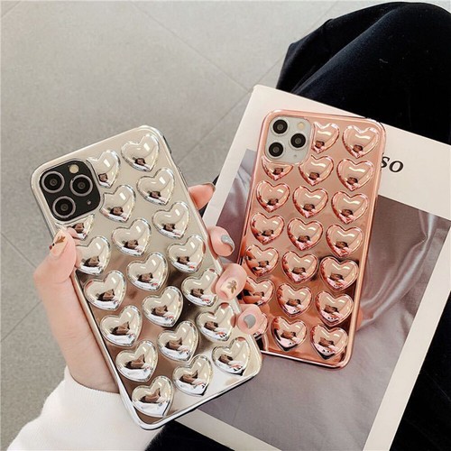 Luxury 3D Love Heart Phone Case Plating Soft Cover For iPhone 16 15 14 Pro Max - Imagen 7 de 12