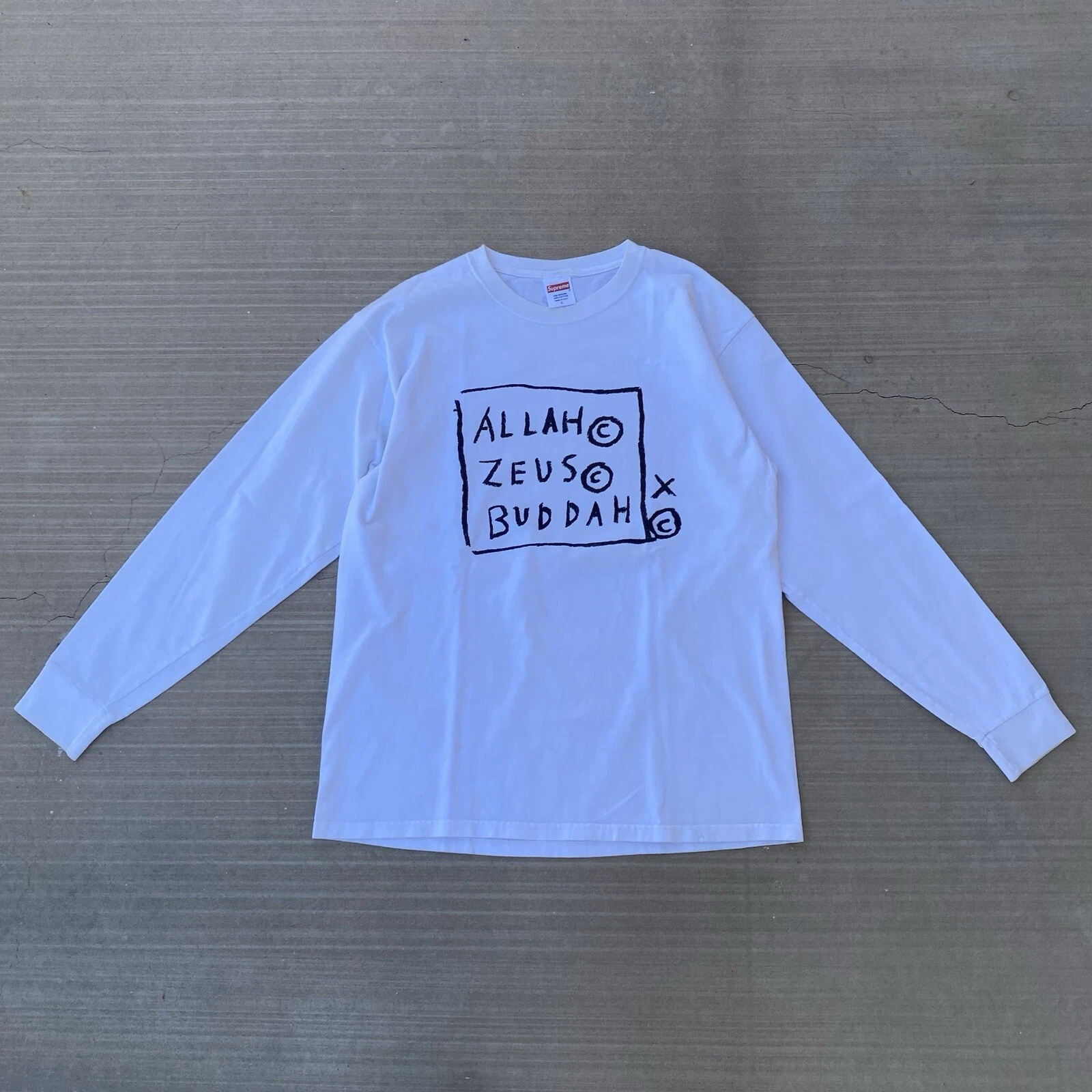 T shirt Suprême Michel Jean Basquiat Allah Zeus Buddah 2013 Blanc