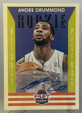 2012-13 ANDRE DRUMMOND PANINI PAST AND PRESENT AUTOGRAPH ROOKIE CARD #243 SP RC 