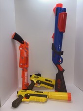 Fortnite Nerf Guns Lot of 4 Pistol Silencer Long Barrel Kids Toys