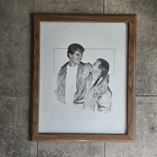 Martha Perske Original Pencil Drawing Framed 18x22 Realism Illustration Art