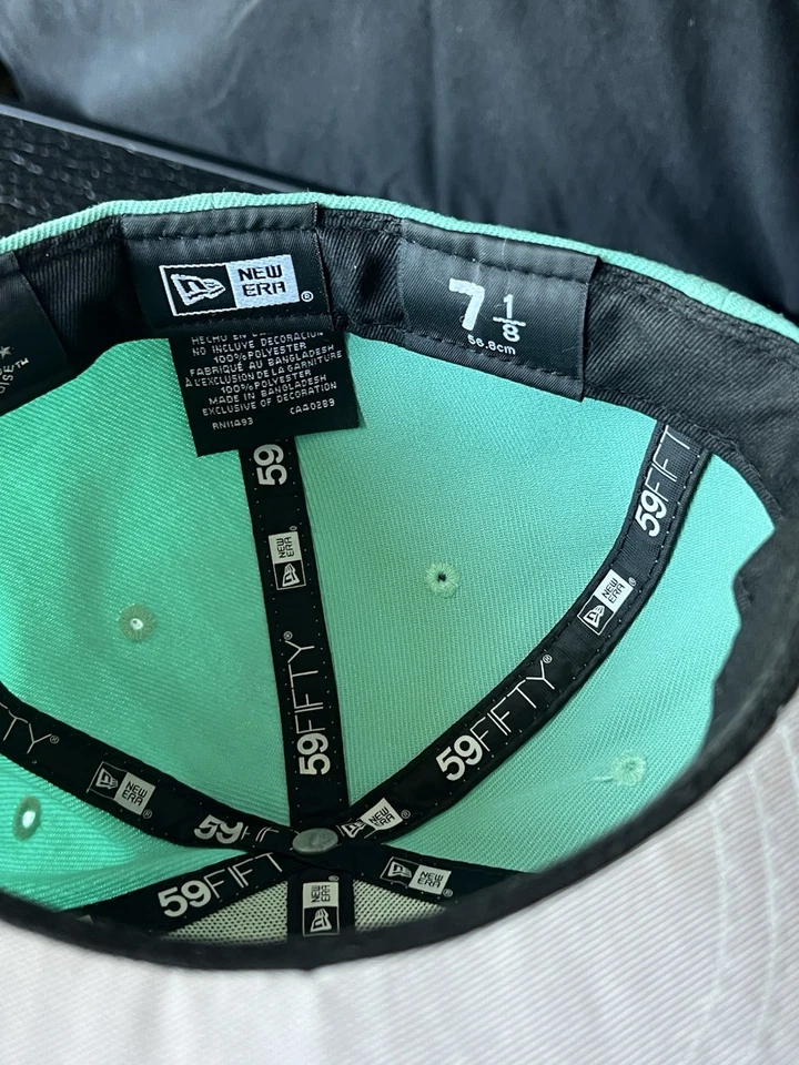 New Era 59Fifty Kansas City Royals Size 7 1/8 Turquoise Blue Fitted Hat - Image 3 of 4