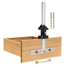 TOURACE Cabinet Handle Jig Aluminum Template Tool Red Woodworking Ruler