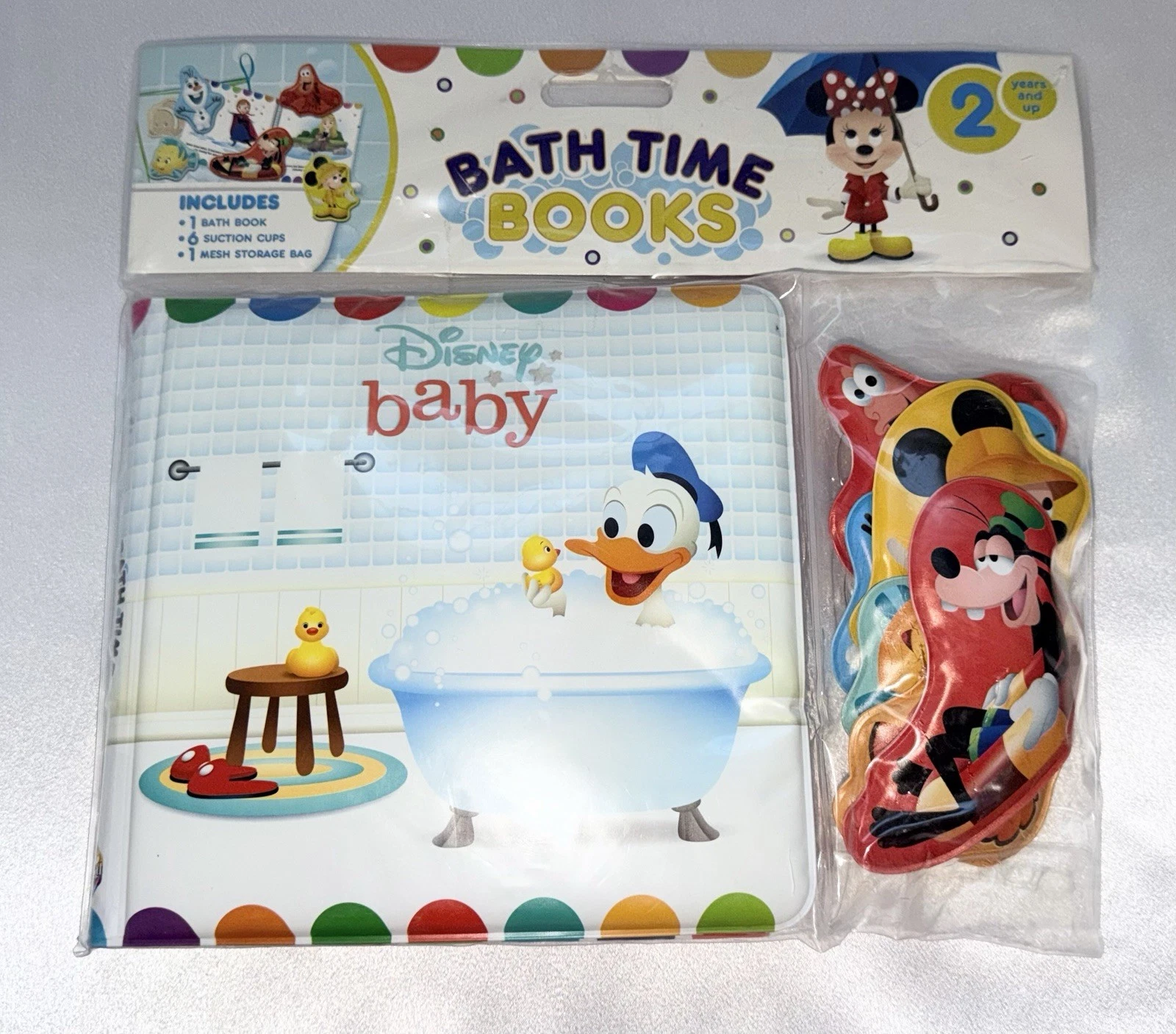 BN! Disney Baby & Toddler Bath Time Books w/Disney Characters Mickey, Minnie Etc