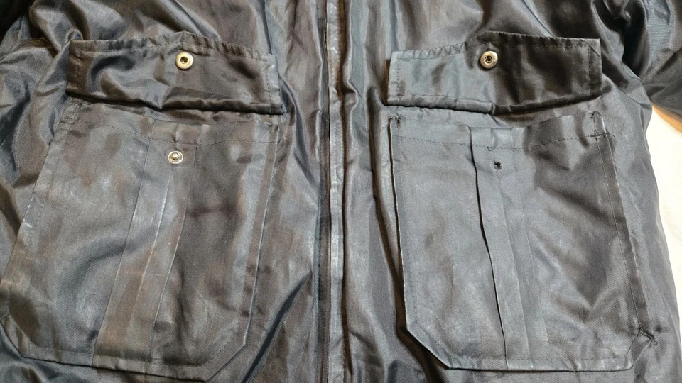 Vintage Security Bomber Jacket Black Quilted Puffy First Class M USA Patch - Image 4 of 4