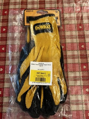 DeWalt DEWGRIPPER gelbe Latexhandschuhe mit Strickrücken Größe 10 Large