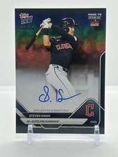 2025 Topps NOW Road To Opening Day Steven Kwan On Card Auto Black /10