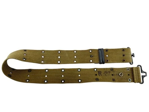 US Military Army WWII WW2 Pistol Canvas Web Belt OD Green