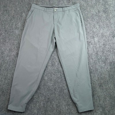 PRIMO Pants Mens 36 Short (Fits 36x26) Gray Performance Golf Zip Ankle