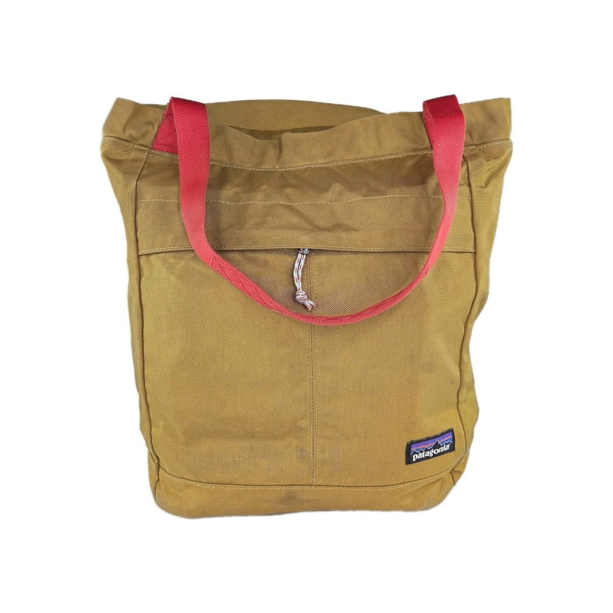 Patagonia Original Headway Tote Bag Laptop Bag Tan Red Straps 20L
