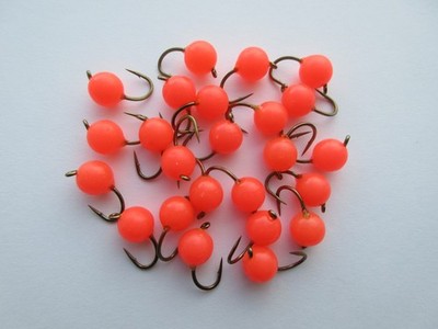 Steelhead / Salmon / Trout Egg Fly - #10 Hook - 24 pcs - (Fl. Orange)