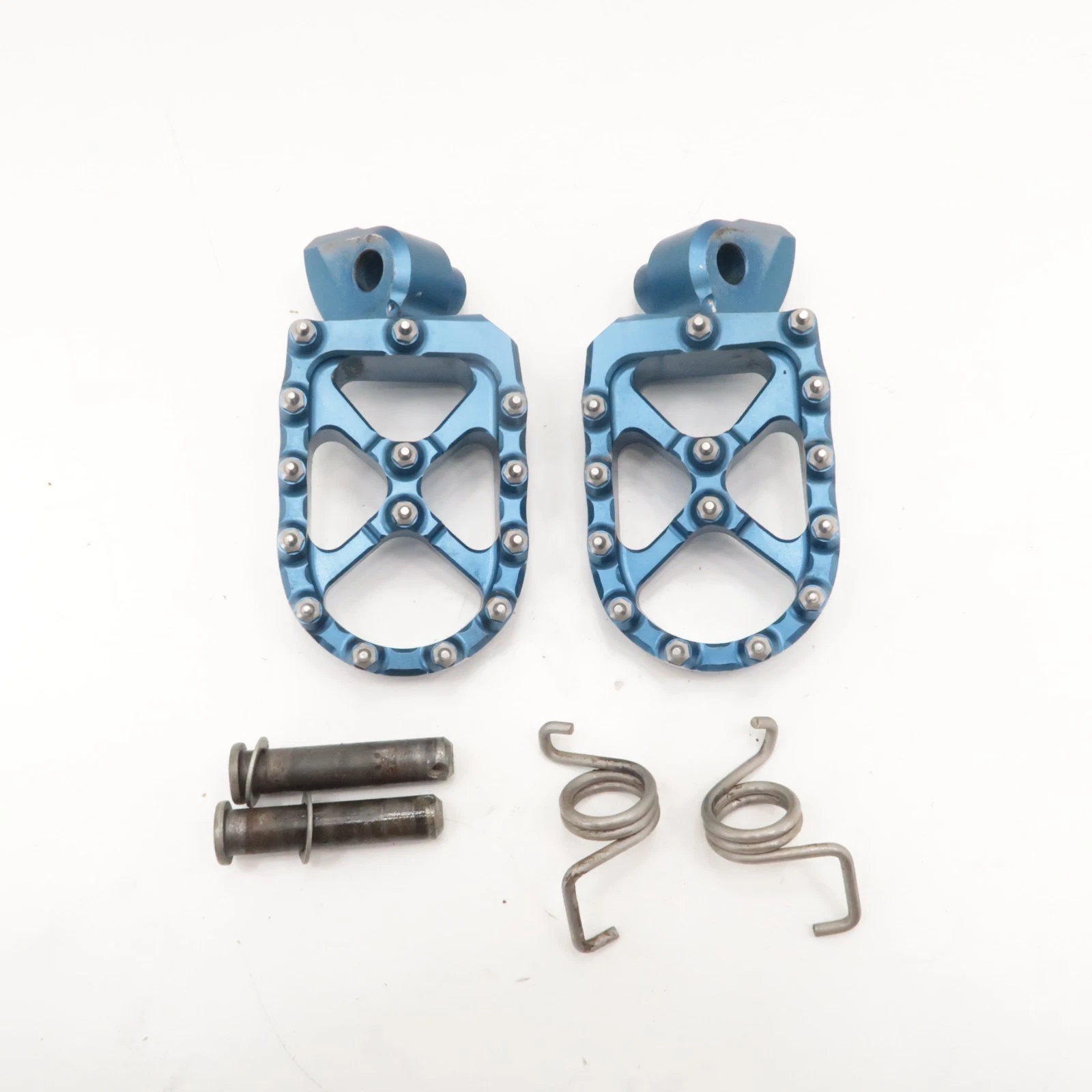 Yamaha YZ450F - FLO Blue Billet Foot Pegs w/ Springs - 2014 YZ450 OEM