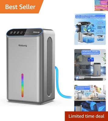 85 oz Indoor Dehumidifier   800 sq.ft, Sleep Mode, and Ambient Lighting Included