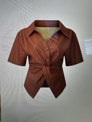 Thora Faux Leather Top Nanushka size M