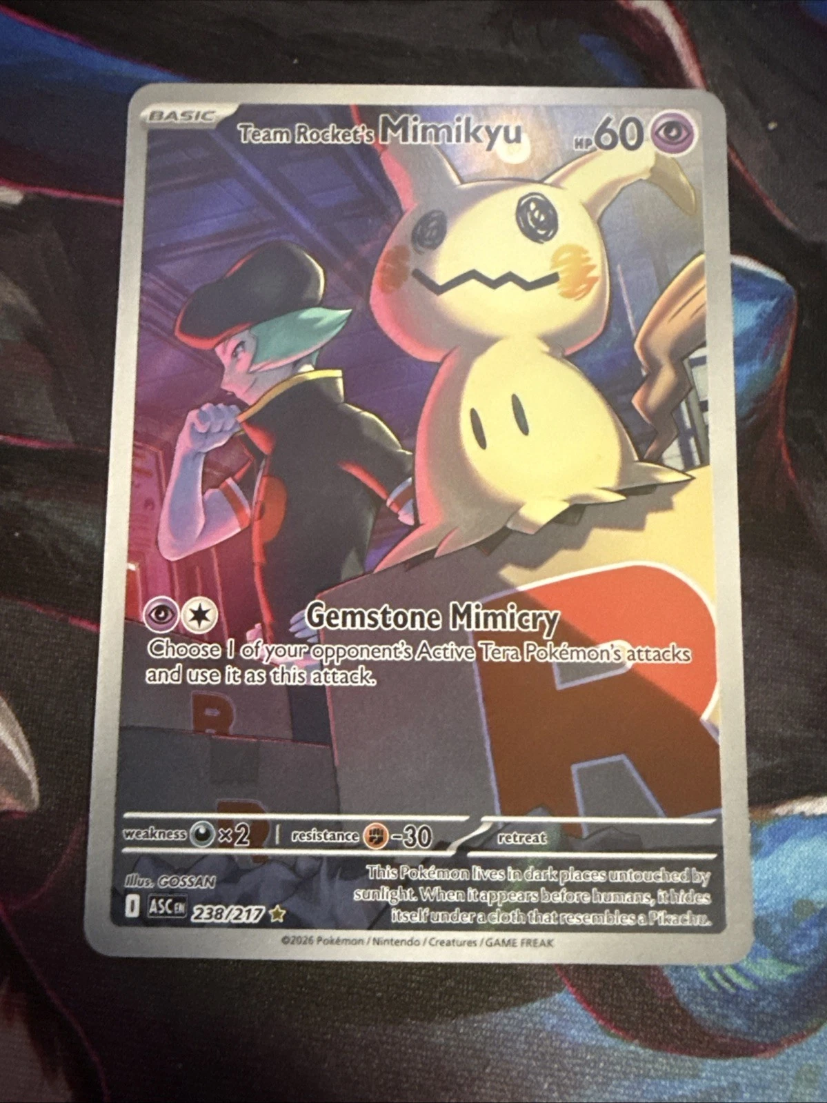 Team Rocket's Mimikyu 238/217, Illustration Rare ME: Ascended Heroes Pokemon TCG