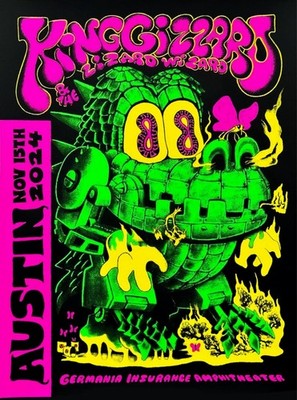 King Gizzard And The Lizard Wizard Austin TX 2024 Concert Poster (Unframed)