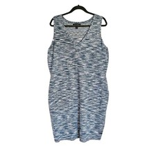 Lane Bryant Knit Bodycon dress size  22/24 blue abstract stipe