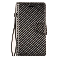 GSA Carbon Fiber Black Wallet for Motorola Moto E5 Plus, Moto E5 Supra, XT1924