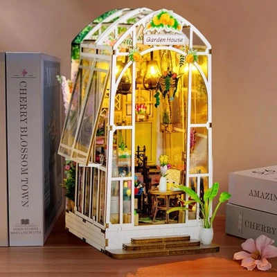 ZREE DIY Book Nook Kit 3d Holz Puzzle Bücherregal Dekor Miniatur Haus mit LED Light