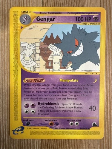 Gengar 10/144 Skyridge Regular Pokemon Eseries Non Holo HP